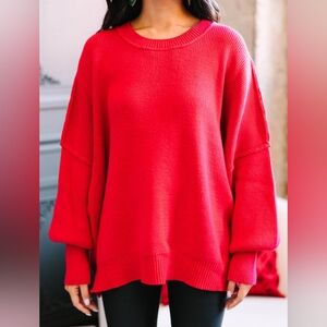 🚨 Red 🚨 Dolman "Give You Joy" Women's Sweater LG